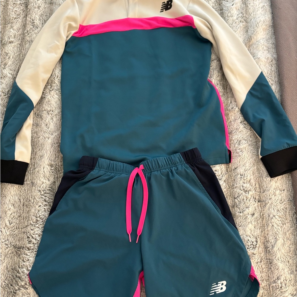 New Balance Teal and Pink Activewear Set for men size Medium. Rare find!